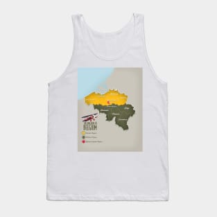 Kingdom of Belgium beautiful map Tank Top